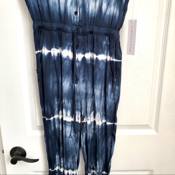NWT - Young, Fabulous & Broke Jumpsuit Tie Dye Navy - Picture 6 of 12